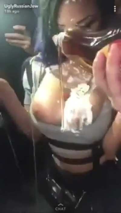Juicy tits with even more juice.