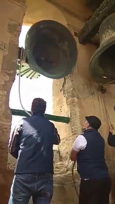 That's a different kind of ringing technique for church bells.