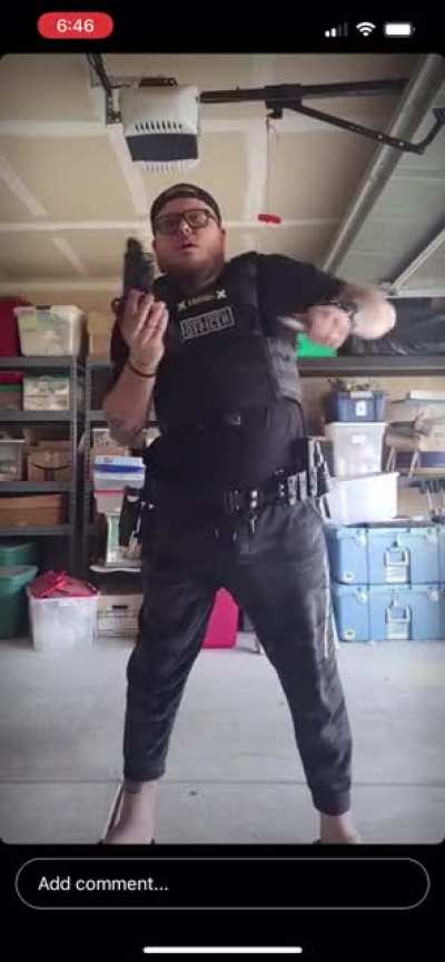 He’s a security guard at a club.