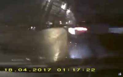 Russia: Car gets destroyed after crash
