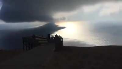 Roll cloud over Lake Michigan captured by Ken Temple.