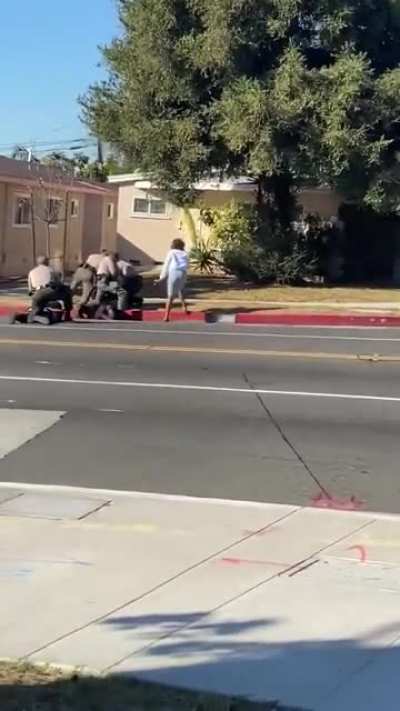 The man in the video flagged the police to notify them of a car accident and instead they hopped out and tased him