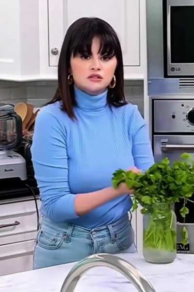 That blue sweater gives me the sweats…