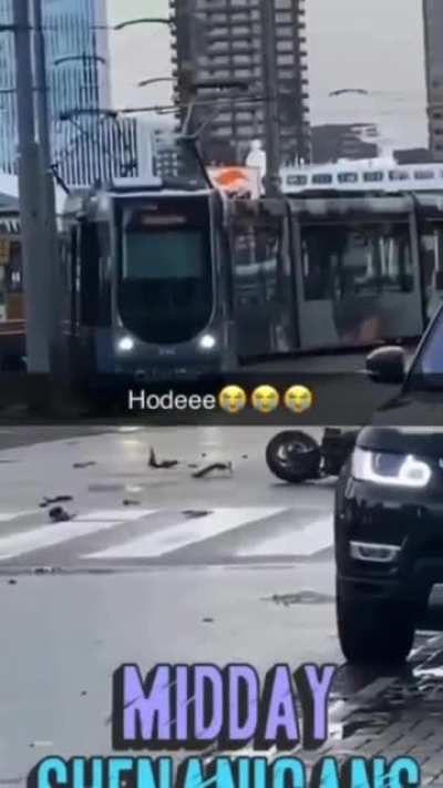 Why driving a scooter when u can run faster