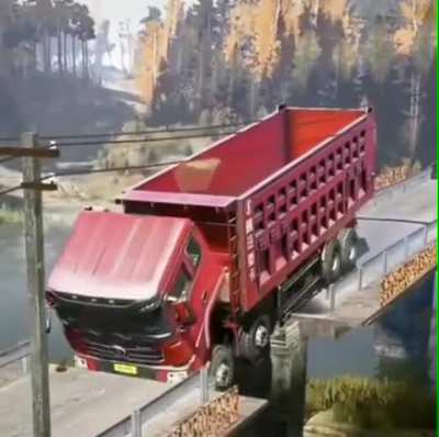 [Trucking Simulator] How to pass a broken bridge in two easy steps