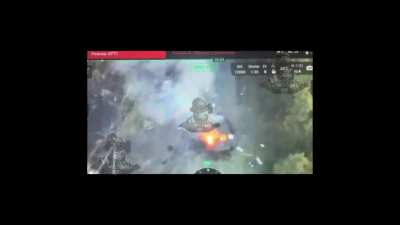 CV90 driver spots a mine barrier and starts braking too late, Kursk. POV from 3 drones.