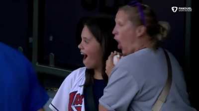 Fan snags a foul ball