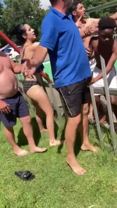 Racist men assault kids for swimming in 