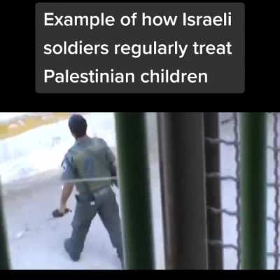 The IDF abusing and kicking a palestanian child in broad daylight.