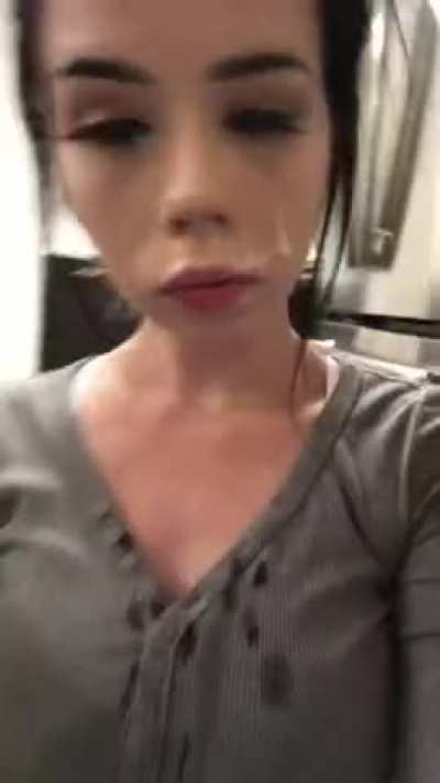 Beautiful babe showin off facial