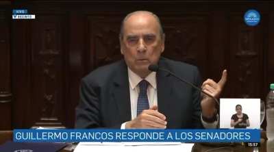 Guillermo Francos respondiendo a los Senadores