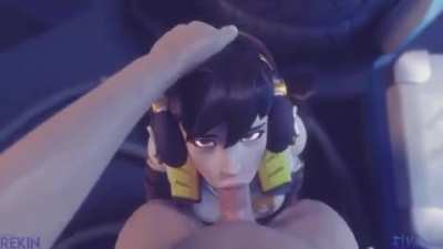 D.Va throatfuck (Rekin3D, Volkor)