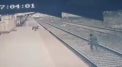 Chad railwayman, Mayur Shelke, saves this impaired lady's child fallen on tracks.