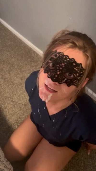 Couldn’t stop thinking about hot it was coming home from work with a patients cum still on my scrubs. I was even nice and let the husband jerk off to me as I ask for his cum