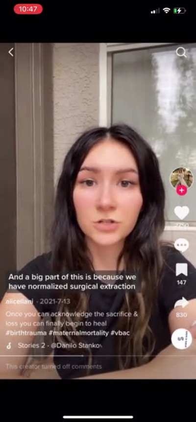 Alice saying c sections aren’t birth