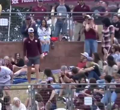 Reflexes on catching a foul ball