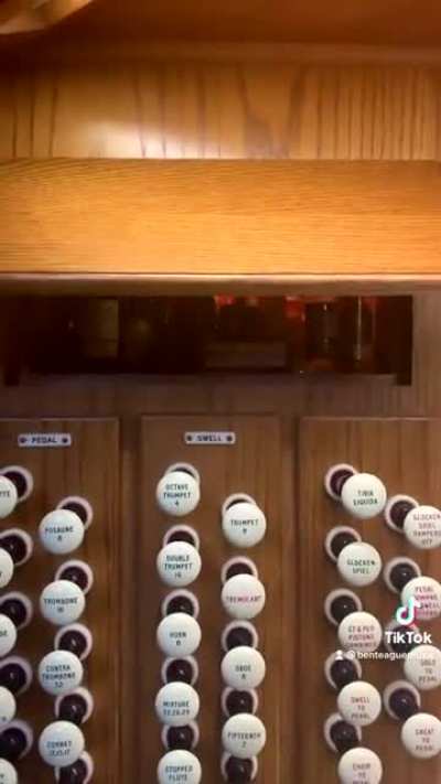 This organ has a special stop switch that opens a hidden liquor cabinet