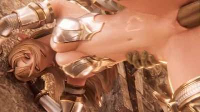 Skimpy armour and a pretty face have their perks in battle~ (Nago<wbr>onima<wbr>tion)