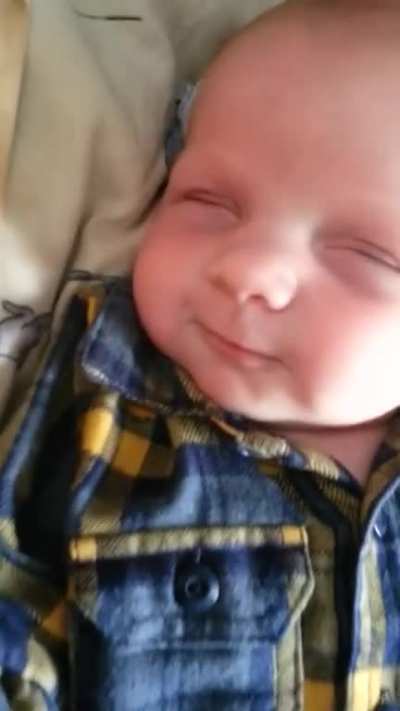 Baby faking sleep