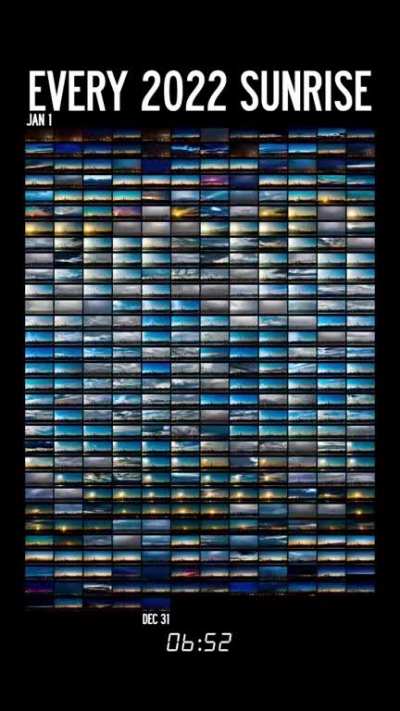 every sunrise from 2022 in one video!