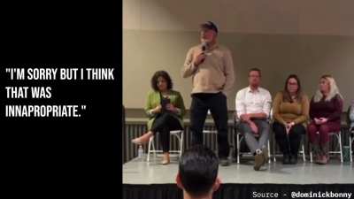 Angry boomer doesn't like hearing all that funny talk.