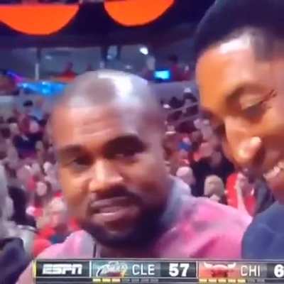 Kanye watches the Bulls game but still mindful of his look