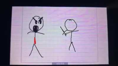 Cartoon stick fight