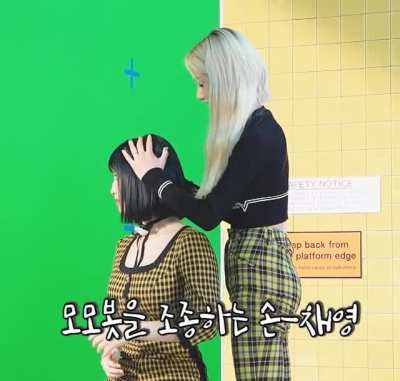 Chaeyoung with Momo bot