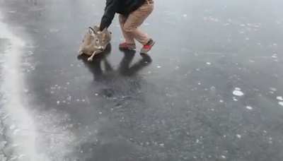 Looking at the ice and feeling like it's going to crack any second now