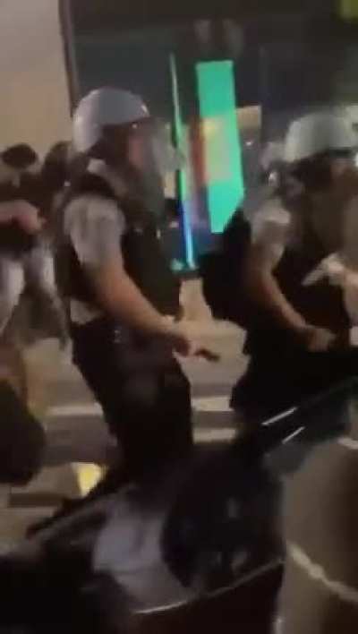 Chicago tonight. Where cops beat the hell out of INNOCENT protestors.People need to say this
