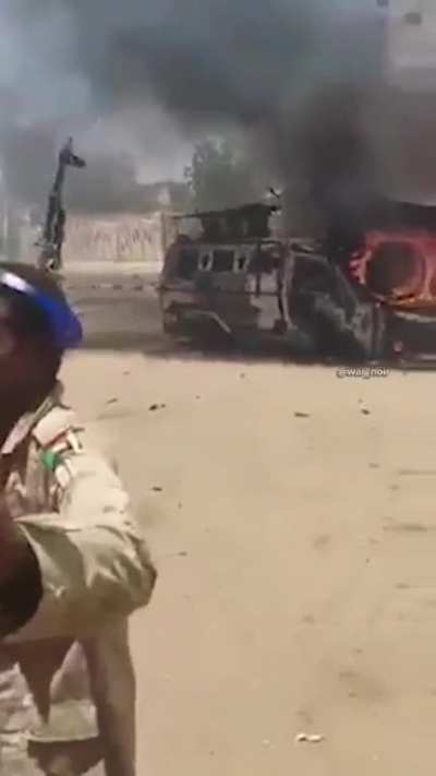 A Sudanese T-72 and another Armored vehicle destroyed by the RSF. -19 April 2022