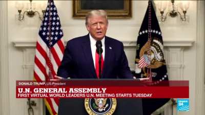 Watch Trump’s speech at UN assembly ? He slams “China virus” barely 30 seconds in 😂😂