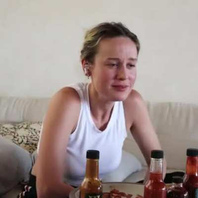 The spice was too hot for brie larson.. She needs cum to cool it down.