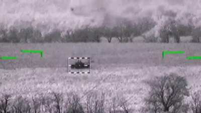 RU POV: Ka-52 striking an ukranian tank, Kherson direction