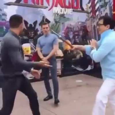 jackie chan being jackie chan.