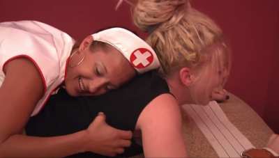 Nurse Lexi Tickles Frankie with long nails