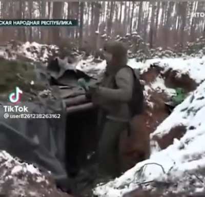 RU POV.A Russian officer remains unfazed by incoming artillery as he gives an interview