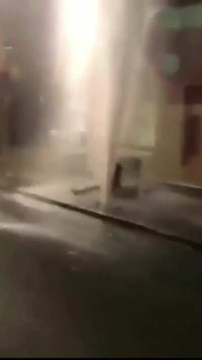 DBS jumping in the high pressured fire hydrant!