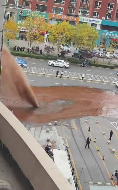 Sewage pipe burst