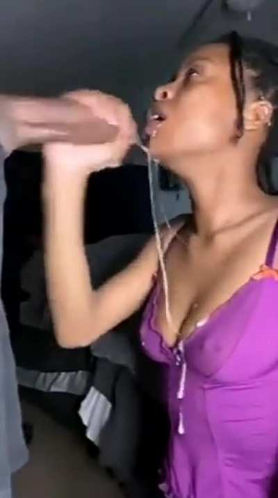 She going crazy gaging and shit