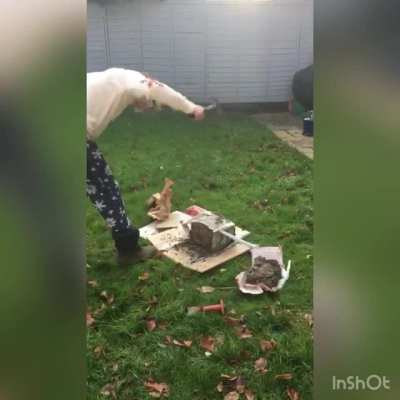 In October I wrapped my brothers birthday present in concrete. For Christmas, he got revenge