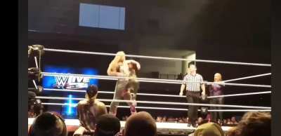 Naomi atomic drops Carmella. And she shows us where it hurts 