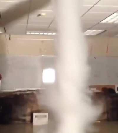 Simulating a tornado indoors.