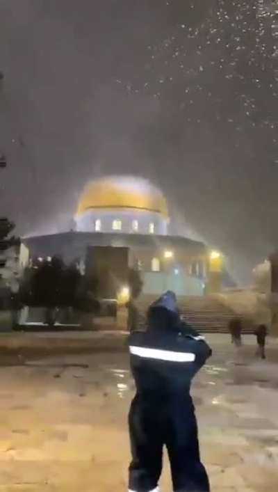 Snowfall in Qubbat as-Sakhrah