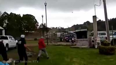 Helicopter lost control sending blade fragments everywhere