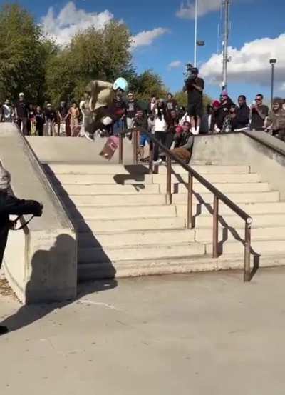 The crowd never stopped cheering until he finally nailed it