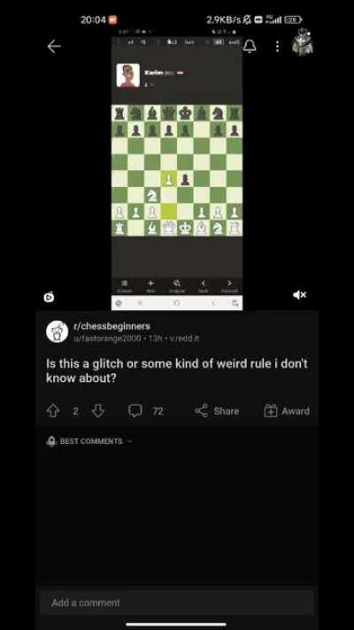 Reddit glitch. En Passant is inevitable