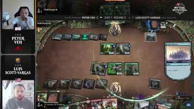 Luis Scott-Vargas chows down on the competition at the Mythic Invitational