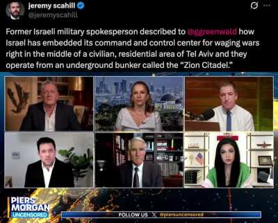 Former IOF spox Jonathan Conricus confirms Israel's command & control center for waging wars is underground in the middle of a civilian, residential area of Tel Aviv. Previously, Haaretz journo Amira Hass confirmed the same - Israel embeds its militar