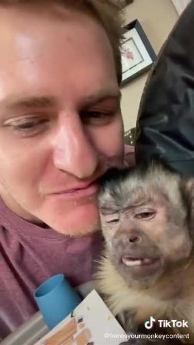 his face
